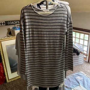 Grey long sleeved stripped dress